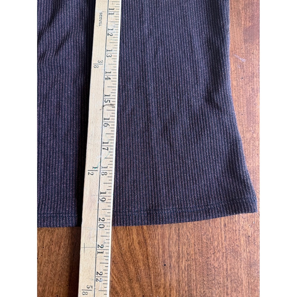 Old Navy Fitted Shine Ribbed Sweetheart Top Women Brown Long Sleeve Knit Large - Picture 6 of 6